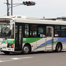 ちばレインボーバス308号車 ちばグリーンバスカラーのエルガミオ